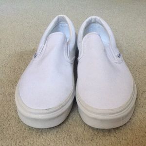 White vans slip ons